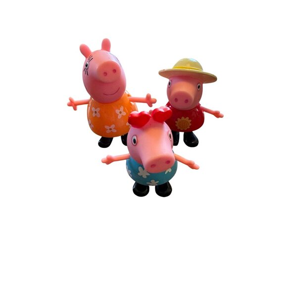 Lot of 3 Figures with Peppa Pig's Adventures Airplane Vehicle Toy Rolling Wheels - Picture 7 of 8